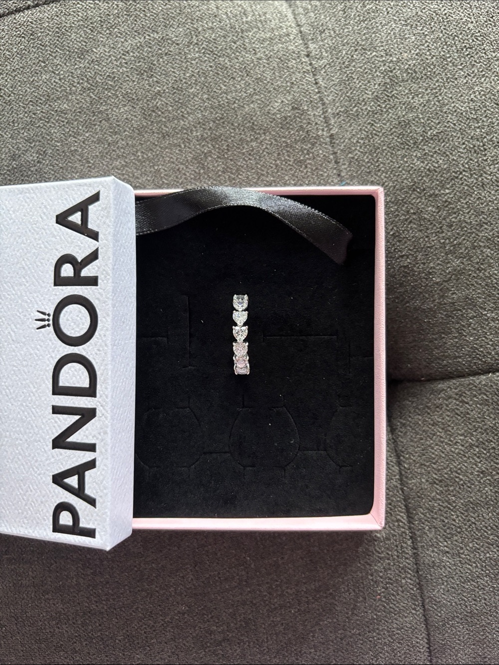 Pandora Silver Ring - Clear Stones